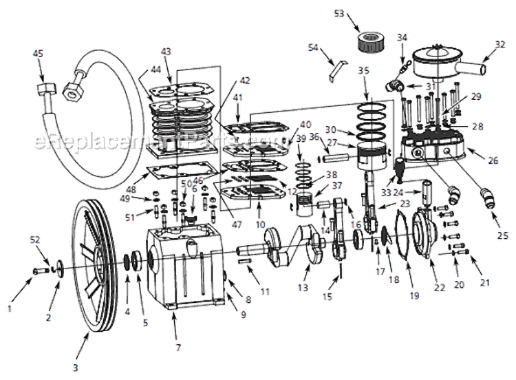 Page B Diagram and Parts List for SDR5Z628A 2008 Campbell Hausfeld Compressor